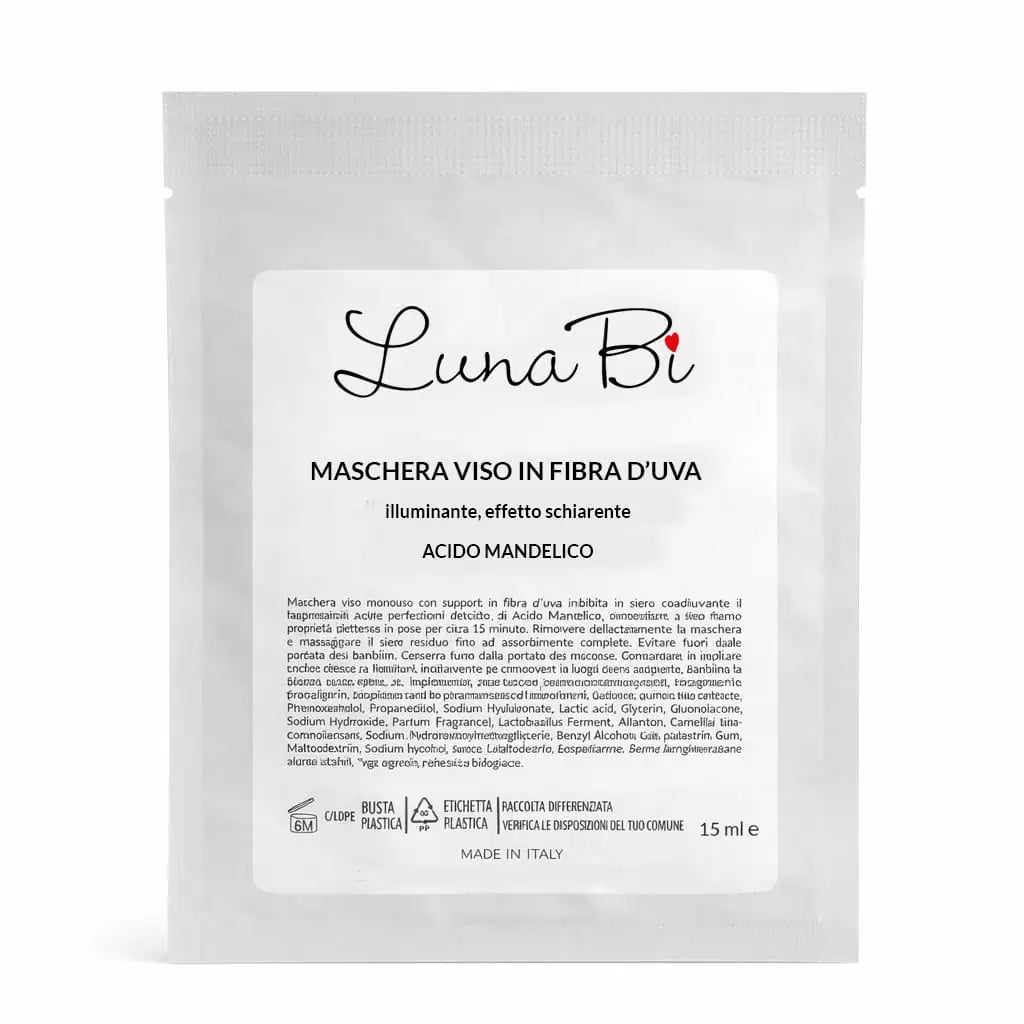 Maschera viso monouso illuminante e schiarente Acido Mandelico